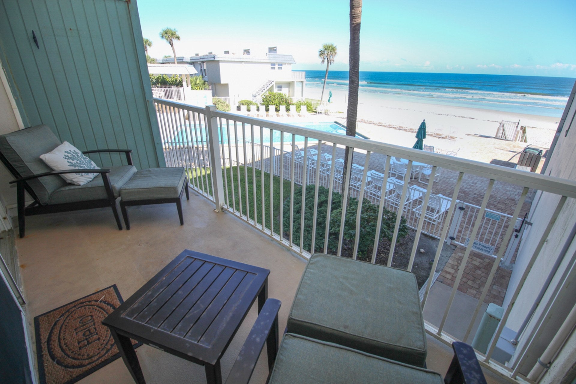 Furnished Balcony with Beach View