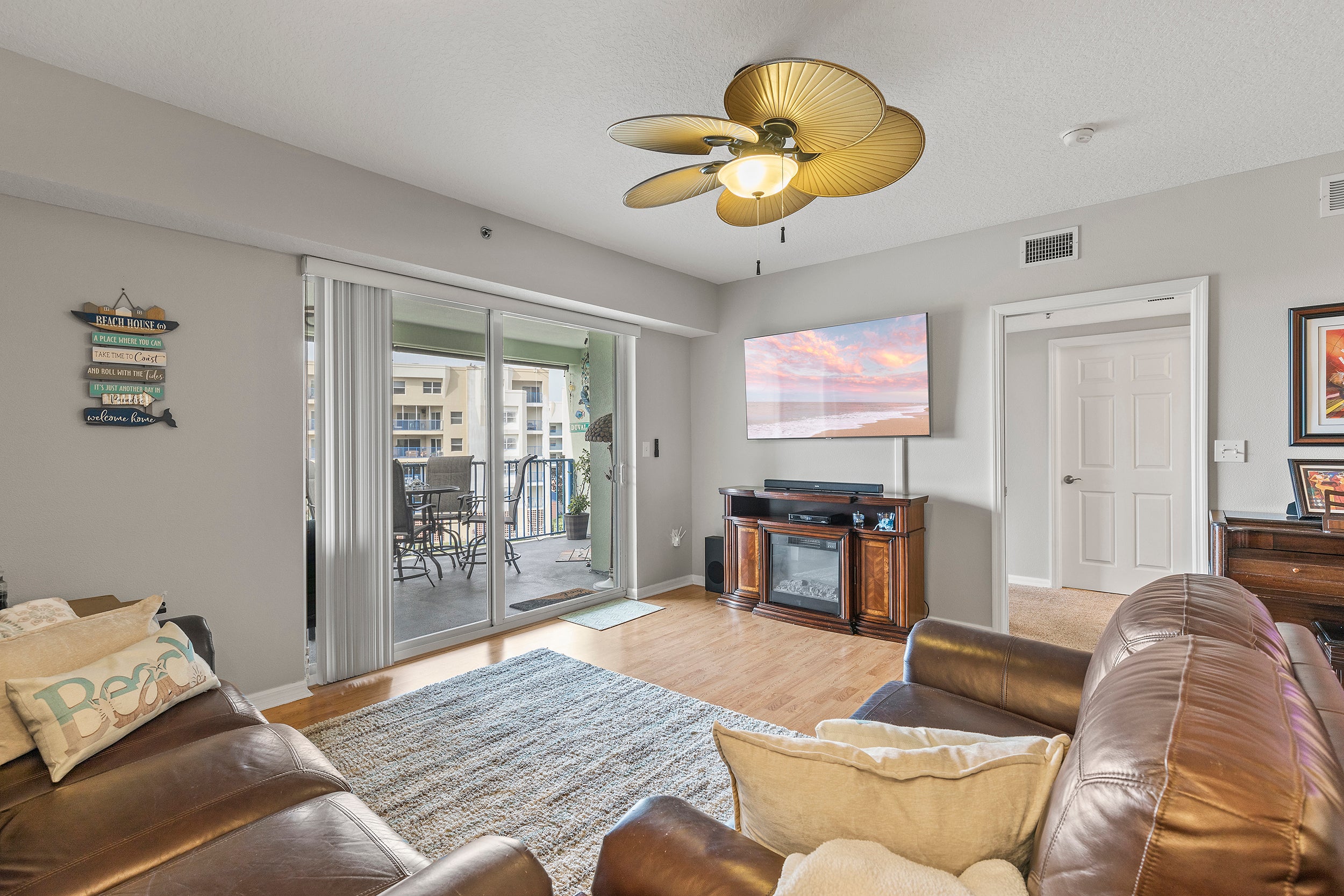 Living Room with Large Flat Screen TV