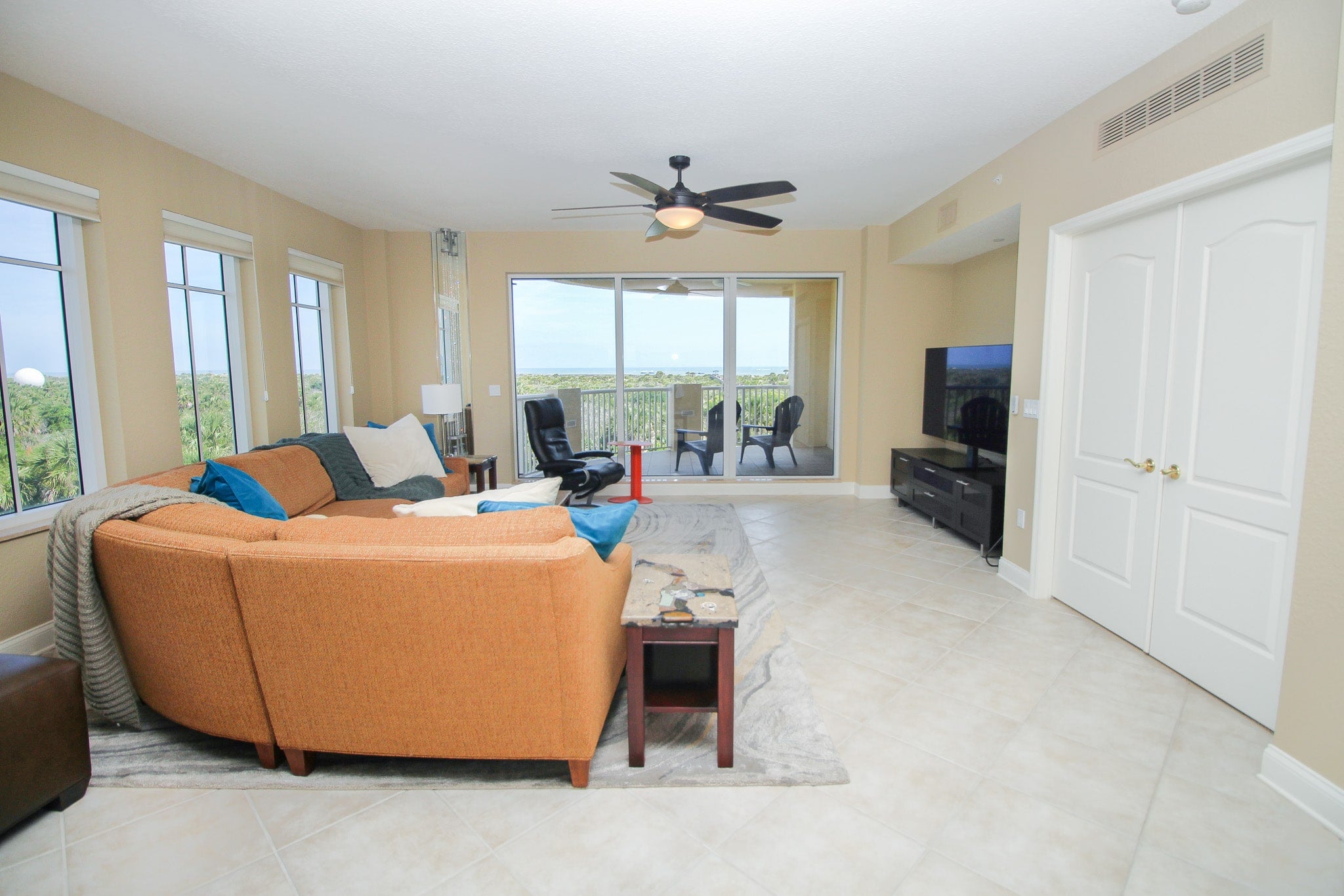 Large living room with striking view