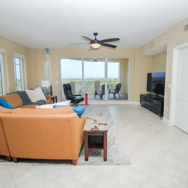 Large living room with striking view