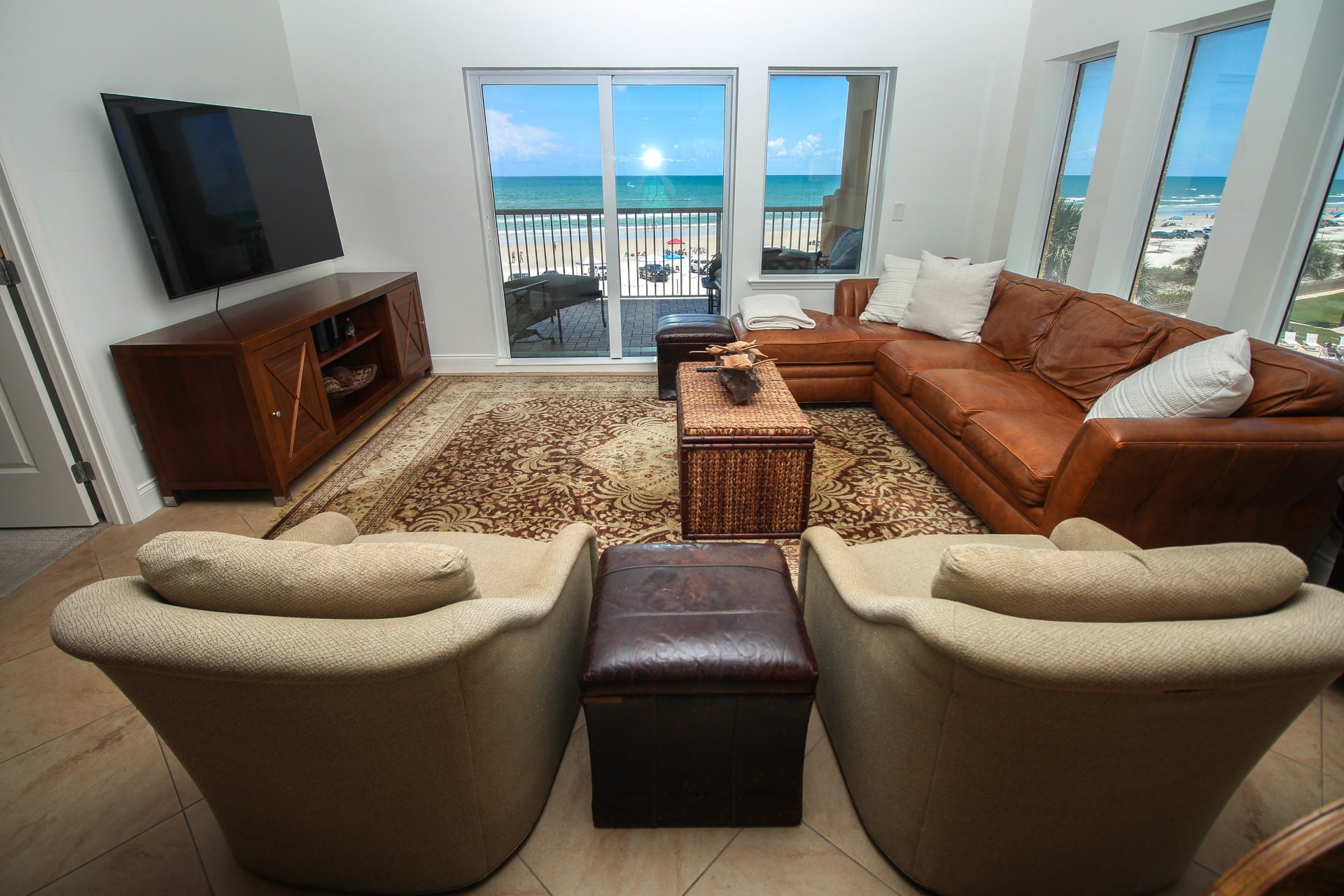 The Living Room with a Sectional & Two Accent Chairs